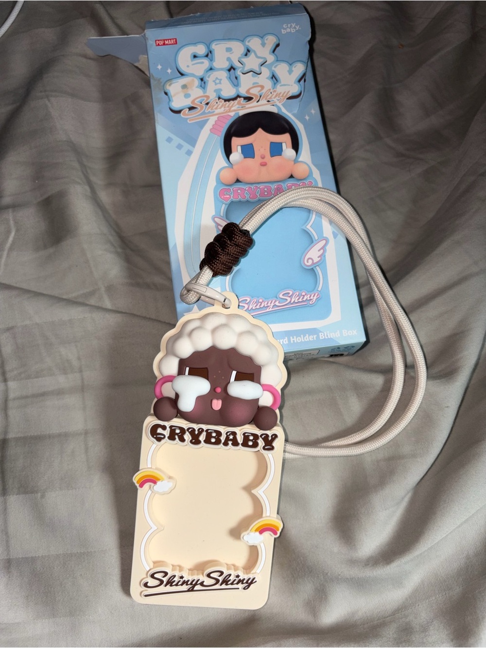 ShinyShiny Crybaby Beige & Brown Silicone Card Holder Lanyard